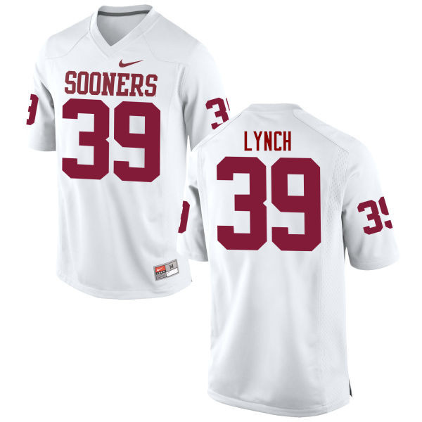 Men Oklahoma Sooners #39 Tylon Lynch College Football Jerseys Game-White - Click Image to Close